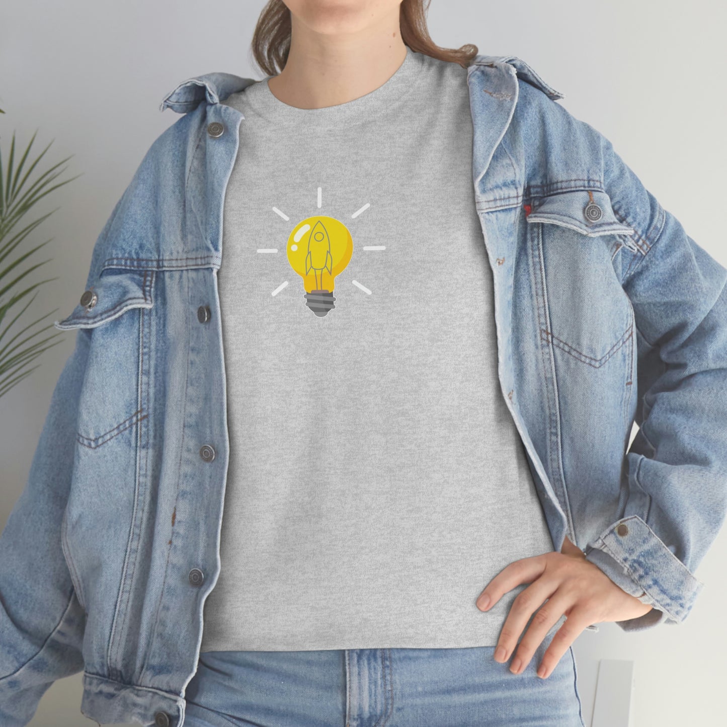 Rocket Filament Light Bulb Unisex Heavy Cotton Tee