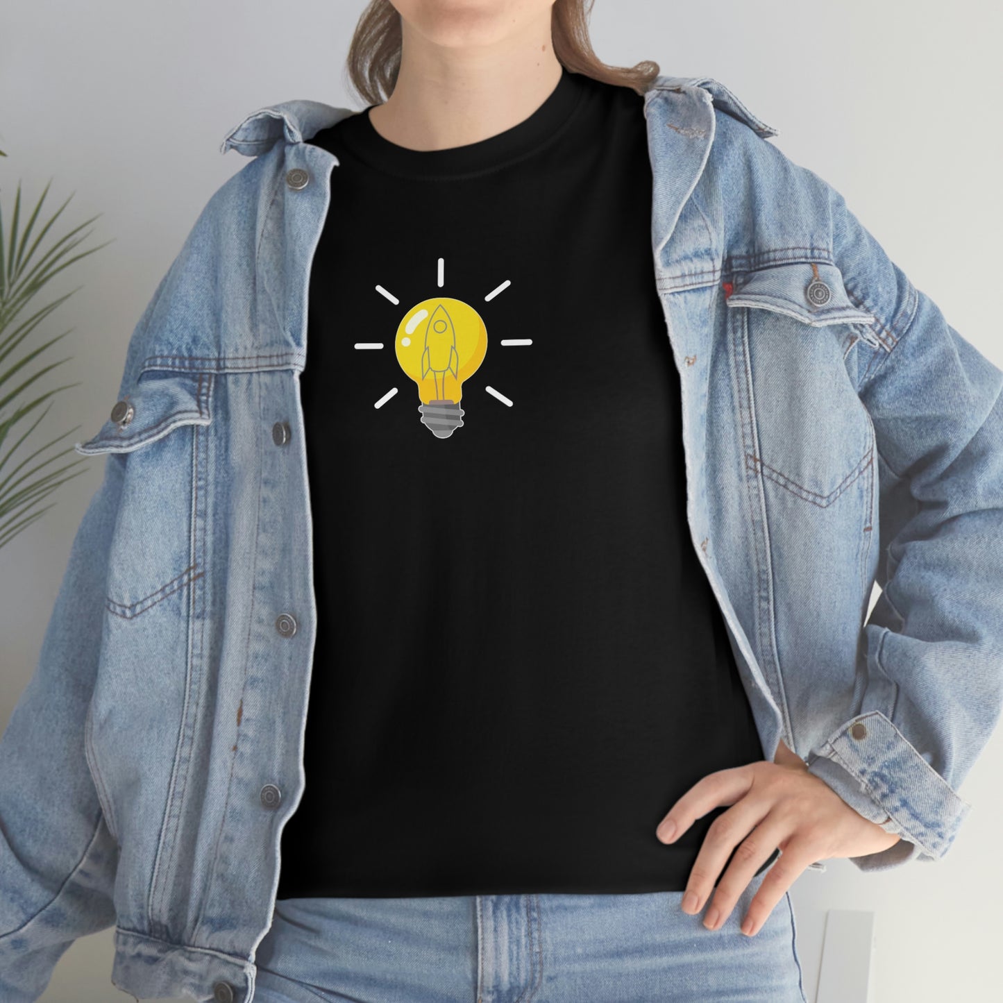 Rocket Filament Light Bulb Unisex Heavy Cotton Tee